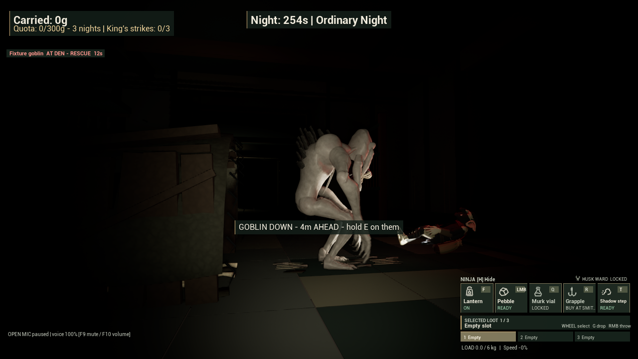 Hollowjaw looms over a downed goblin inside a dark facility.